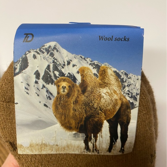 Camel wool blend over the knee thermal socks camel 39-40 Mongolia - Picture 5 of 7